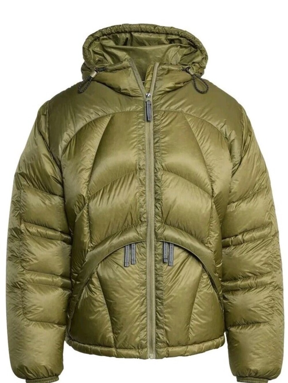 Mens Size M Adidas Jacket Equiment Puffer Down Hooded ZipUp Olive Green JX1447